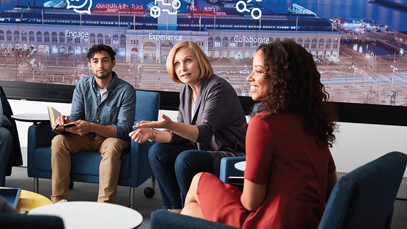 Business group discussing ideas.