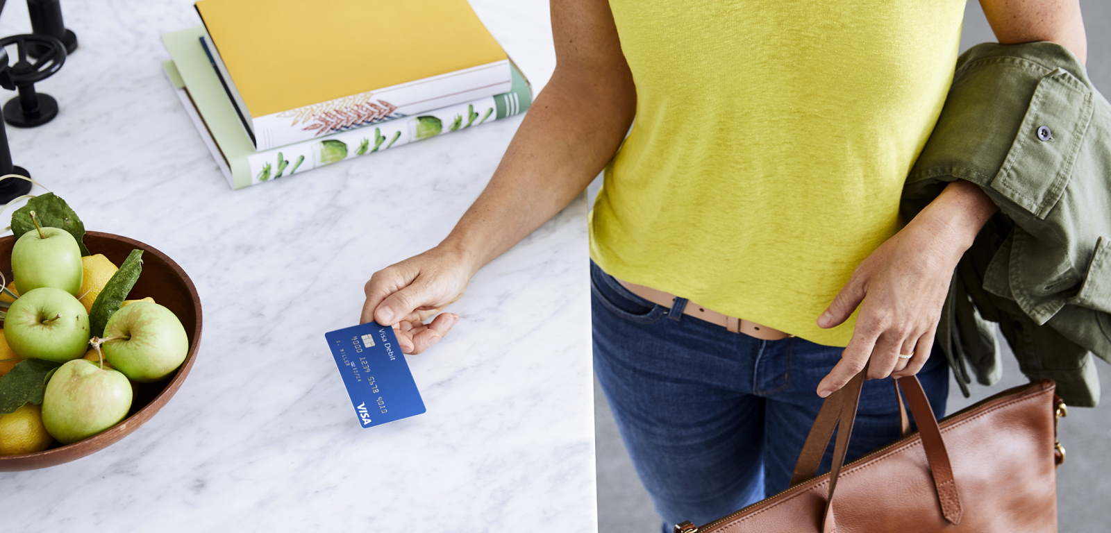 Woman paying with card